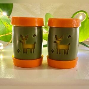 VTG 1960s St. Labre Indian School Montana Salt Pepper Shakers Camping Deer